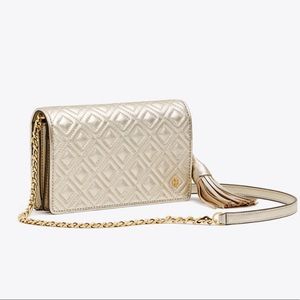 NEW TORY BURCH FLEMING METALLIC WALLET